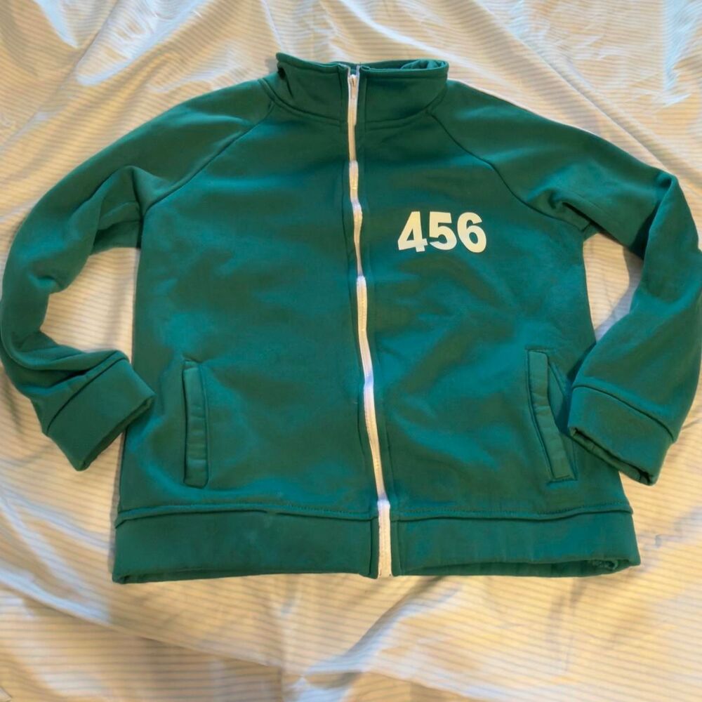 Squid Game Contestant 456 Green Zip-Up Track Jacket  #costumr #squidgame #fun